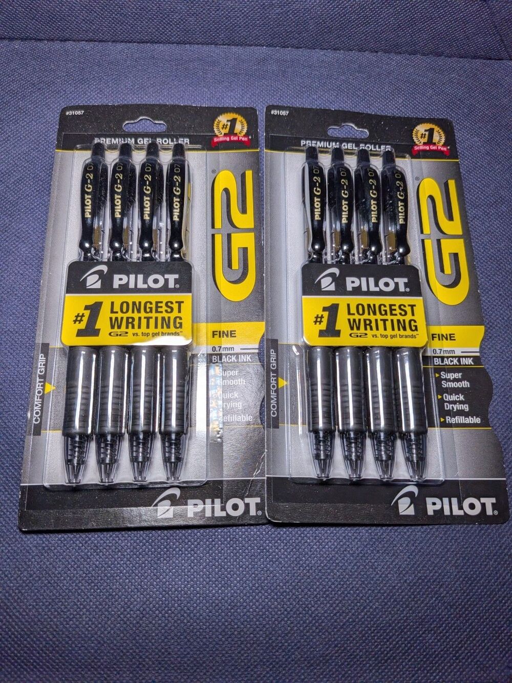 PILOT G2  Retractable Rolling Ball Gel Pens 4-Count Black Ink Set of 2